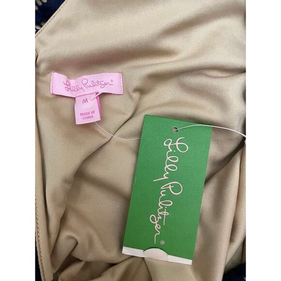 NWT Lilly Pulitzer Nicoline Scalloped Shell Lace Bell Sleeve Dress True Navy M - Picture 13 of 13